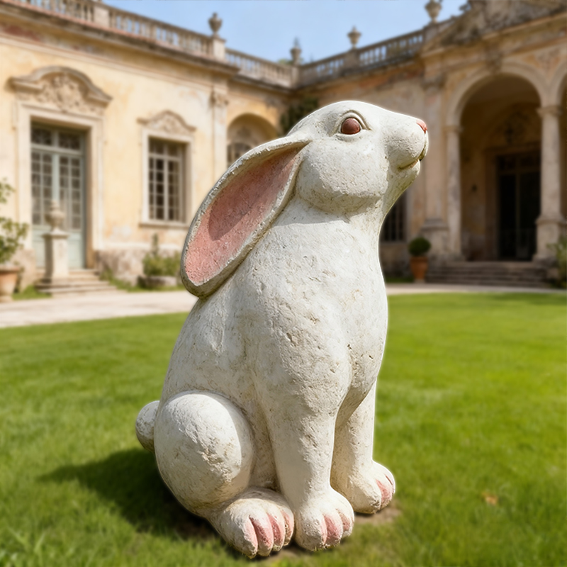 ประติมากรรมกระต่ายสัตว์หินอ่อน