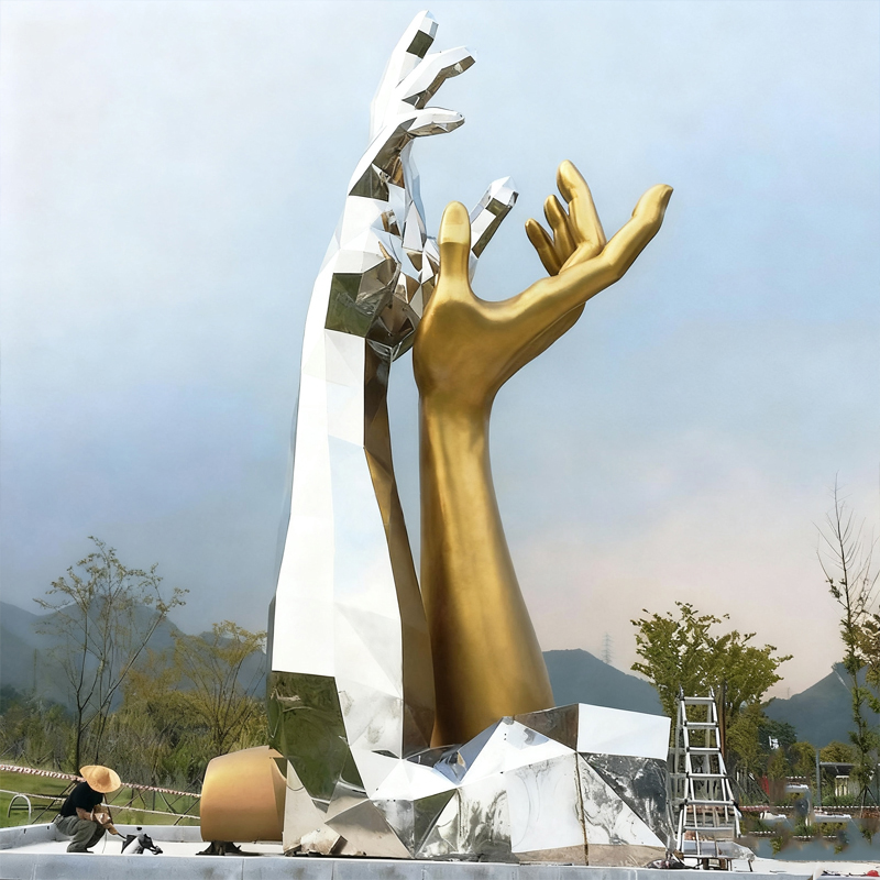 ประติมากรรมศิลปะสแตนเลสนามธรรมกลางแจ้ง